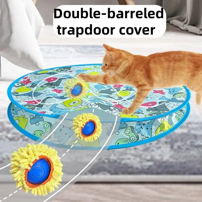 New Arrival Motion Activated Chirping Cat Toy Ball Hunting Cover Play Mat Christmas Interactive Toys for Cats to Play