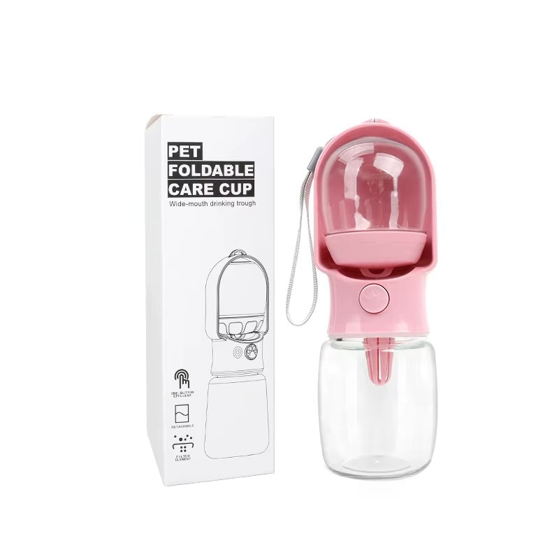 Portable Drinking Water Bottle with Food Container Outdoor Puppy Pet Travel Walking Hiking Water Bottle Pet Foldable Care Cup