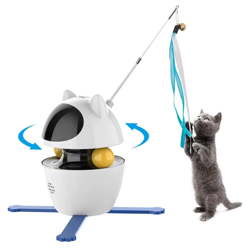 Galaxy Ball 4-in-1 – The Smartest Cat Toy in the Universe 4 in 1 Funny Robot Ball Wand Teaser Smart Laser Cat Automatic Toys Feather Interactive Cat Toys Electronic