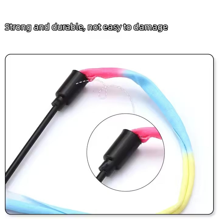 Rainbow Chase Wand β The Classic Toy, Reimagined, Rainbow Wand Toys Colorful Cat String Kitten Toys Interactive Cat Teaser Ribbon Charmer Stick for Indoor Cats Kitty