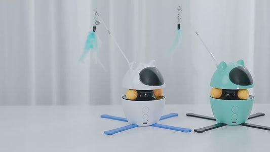 Galaxy Ball 4-in-1 – The Smartest Cat Toy in the Universe 4 in 1 Funny Robot Ball Wand Teaser Smart Laser Cat Automatic Toys Feather Interactive Cat Toys Electronic