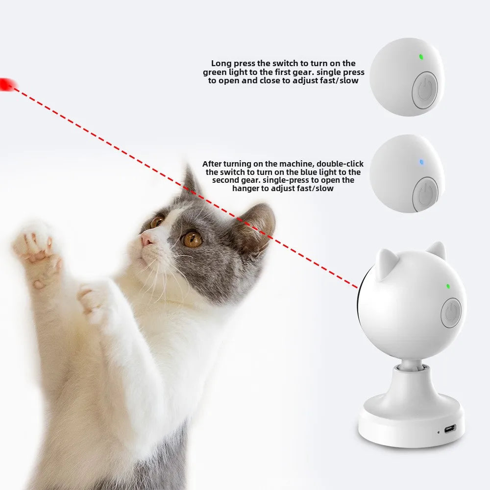 USB Rechargeable Smart Laser Cat Toy Eco-Friendly USB Rechargeable  Interactive Indoor Pet Toy Automatic Cat Teaser in Box