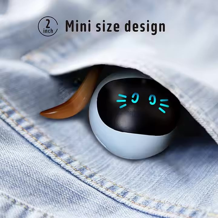 Glow & Go –The Smart Interactive Cat Ball Interactive Cat Ball Toys Fun Tracker USB Automatic Moving Rolling Chase Ball with Tail Smart Cat Playing Toy